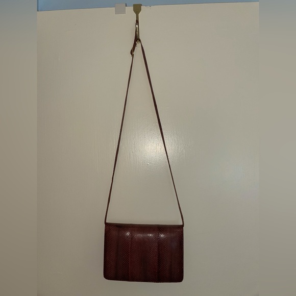 Genuine snakeskin purse, vintage, maroon - Picture 2 of 14